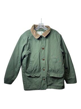 Vintage LL Bean Womens Large Corduroy Collar Chore Jacket Barn Coat Thinsulate